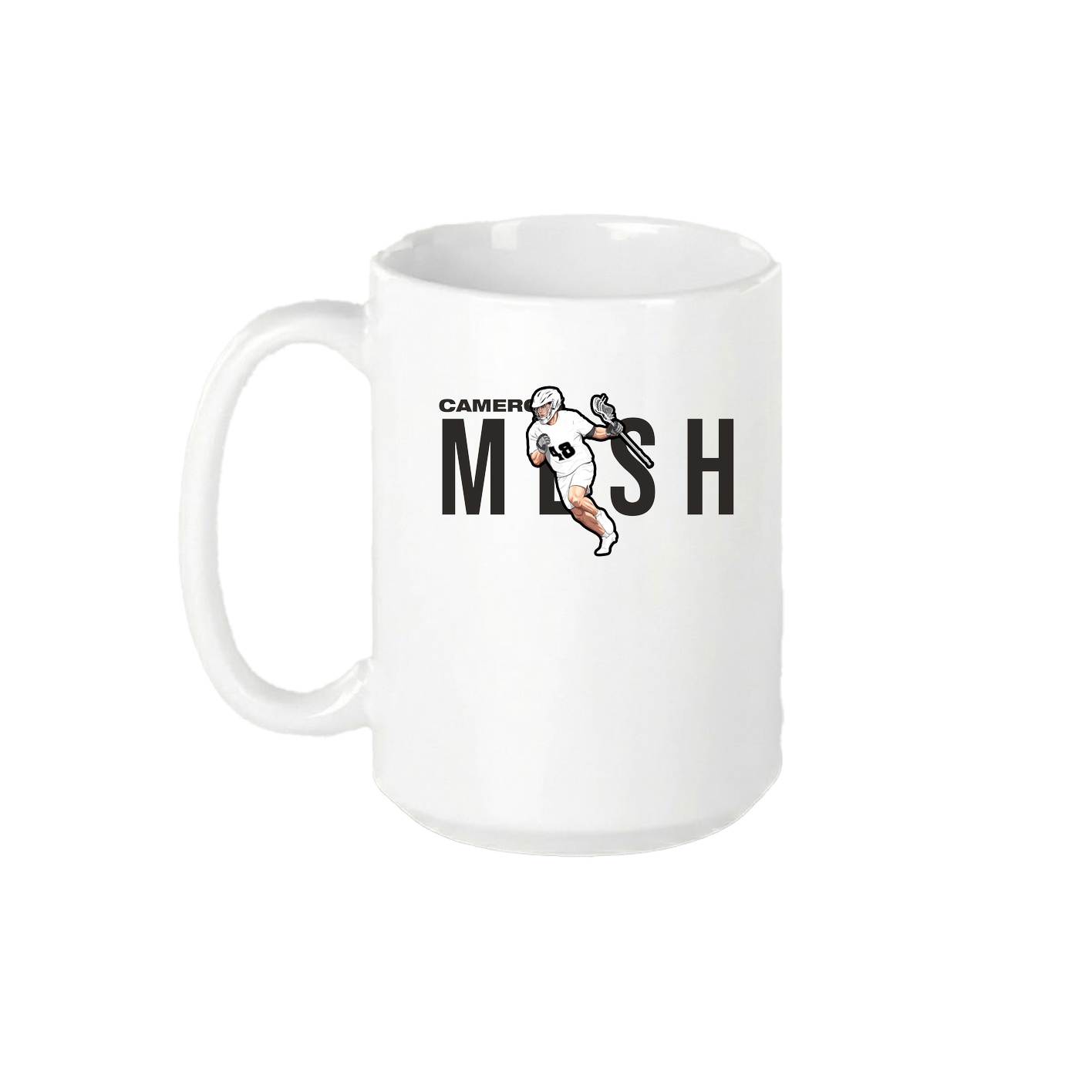 15oz Coffee Mug — Player Name in White