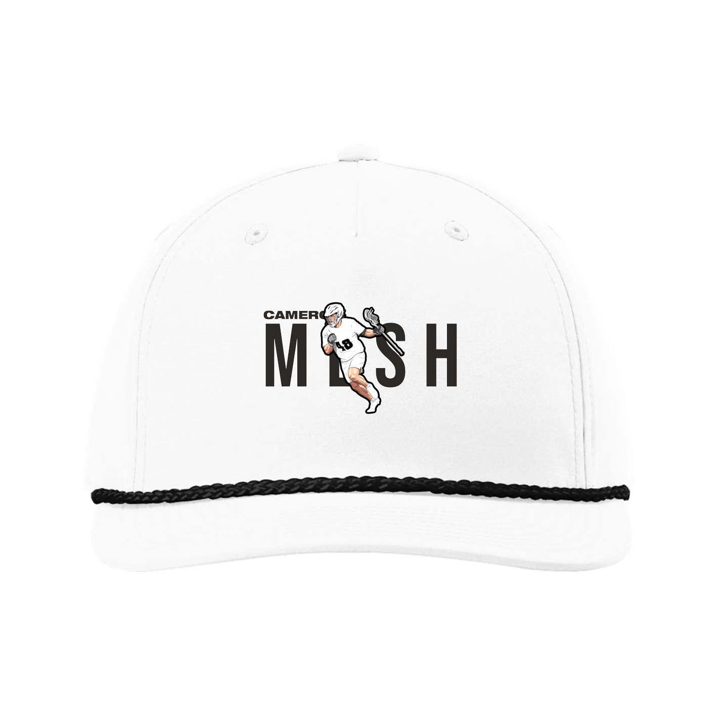 Five-Panel Classic Rope Cap — Player Name in White