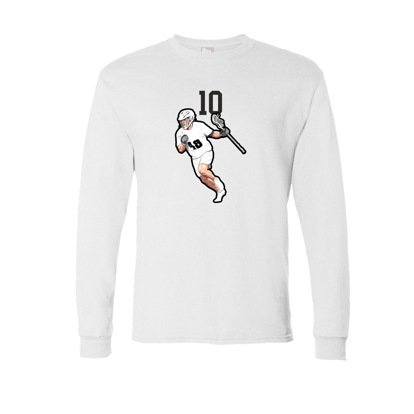 Long Sleeve Tee — Number Top in White