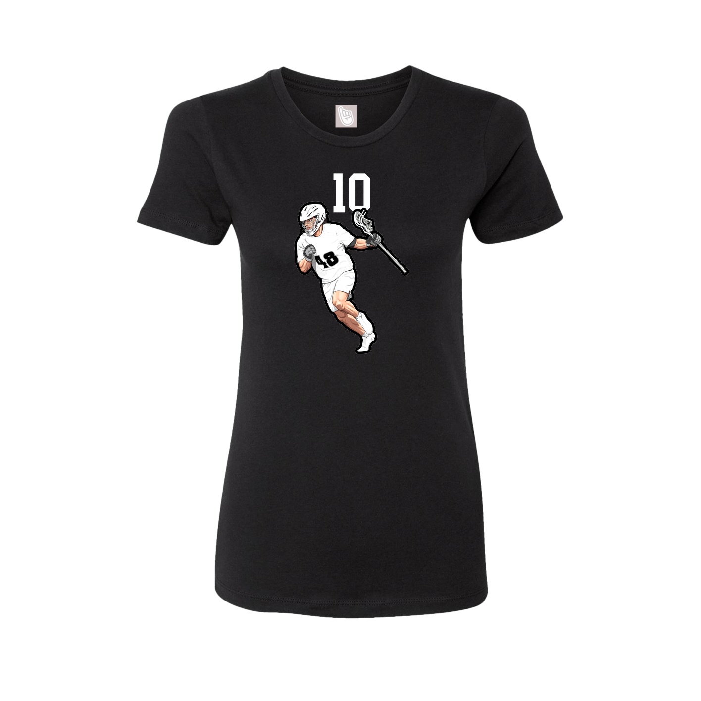 Fitted Women's Tee — Number Top in Black