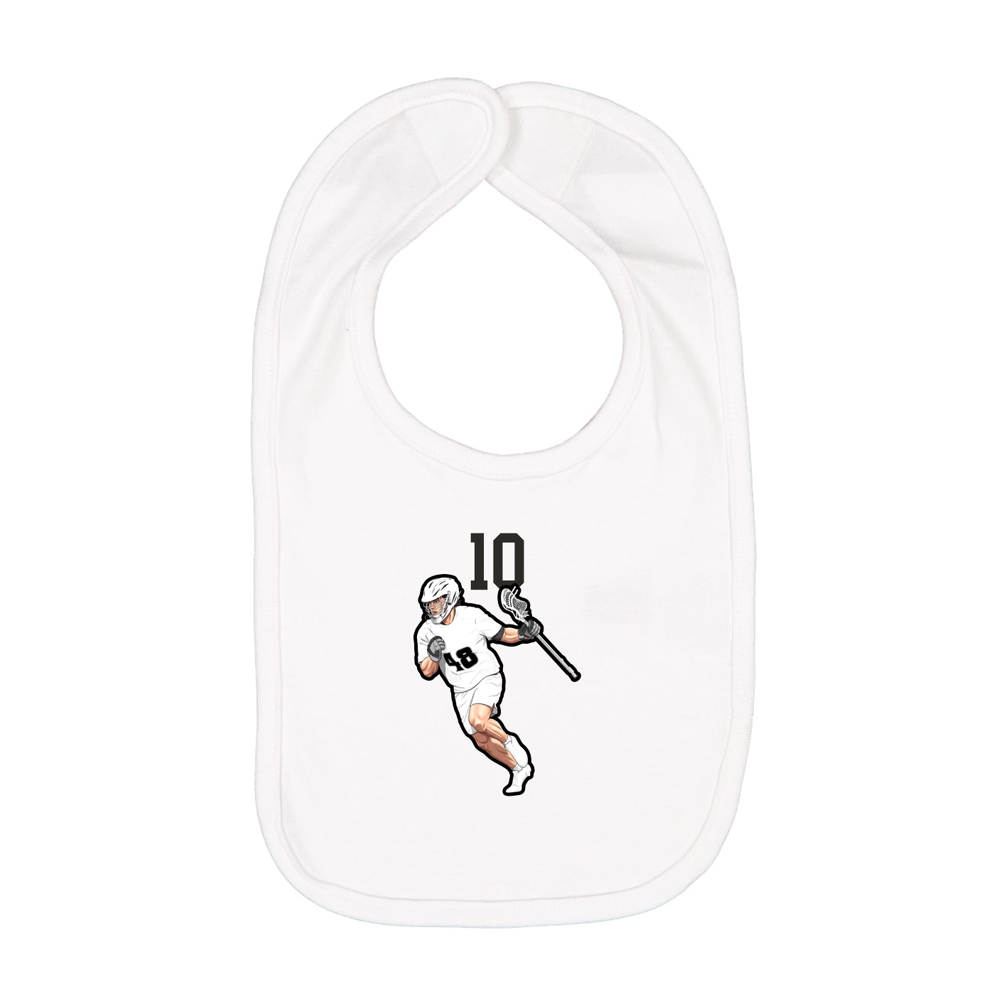 Infant Bib — Number Top in White