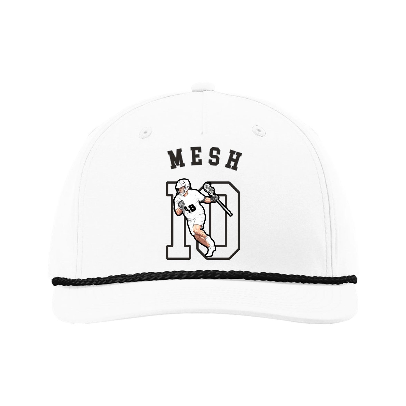 Five-Panel Classic Rope Cap — Shirsey Arch in White
