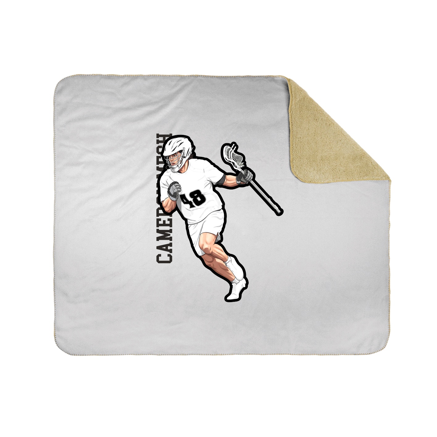 Throw Blanket — Name Vertical in White