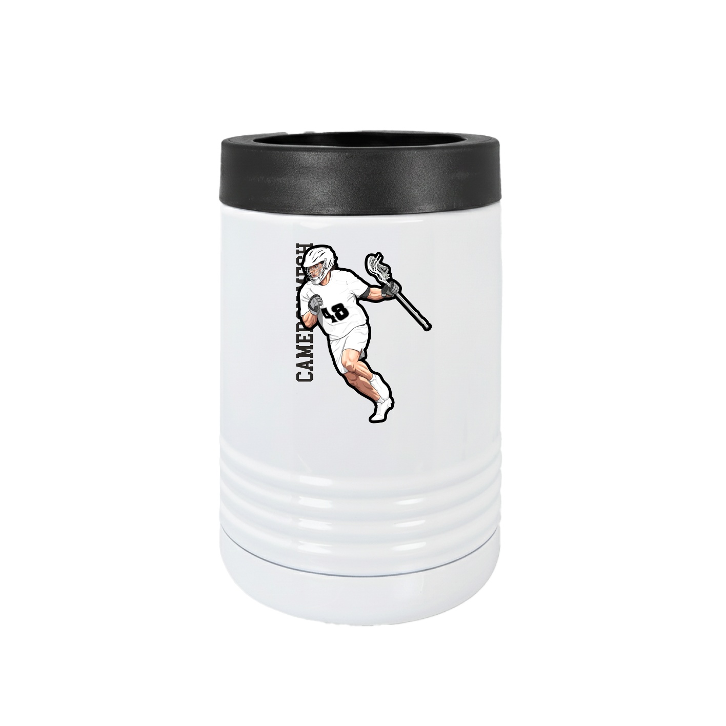 Beverage Holder — Name Vertical in White