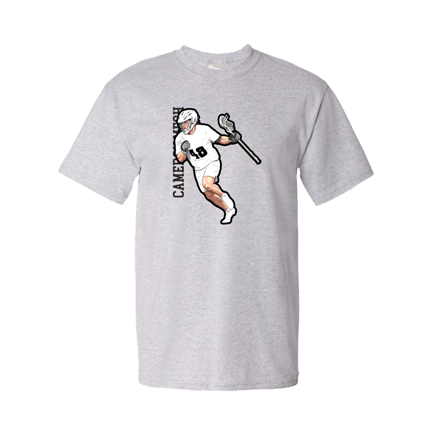 Tee — Name Vertical in Grey