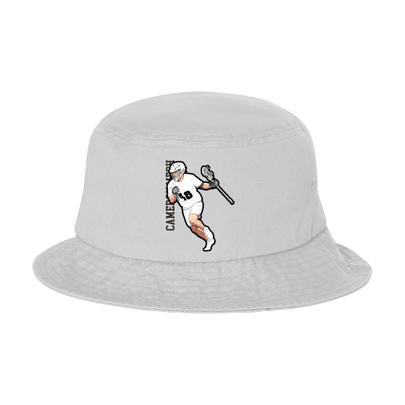 Bucket Cap — Name Vertical in White