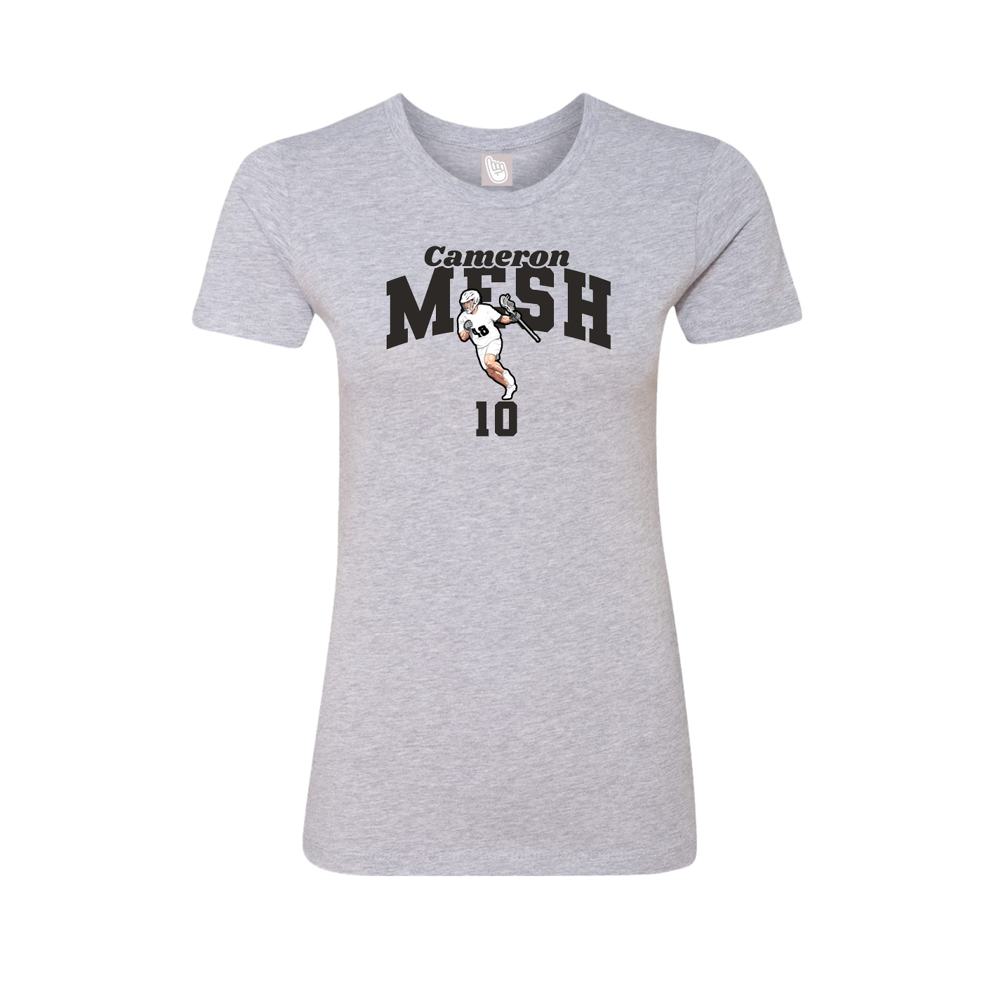 Fitted Women's Tee — Signature Arch in Grey