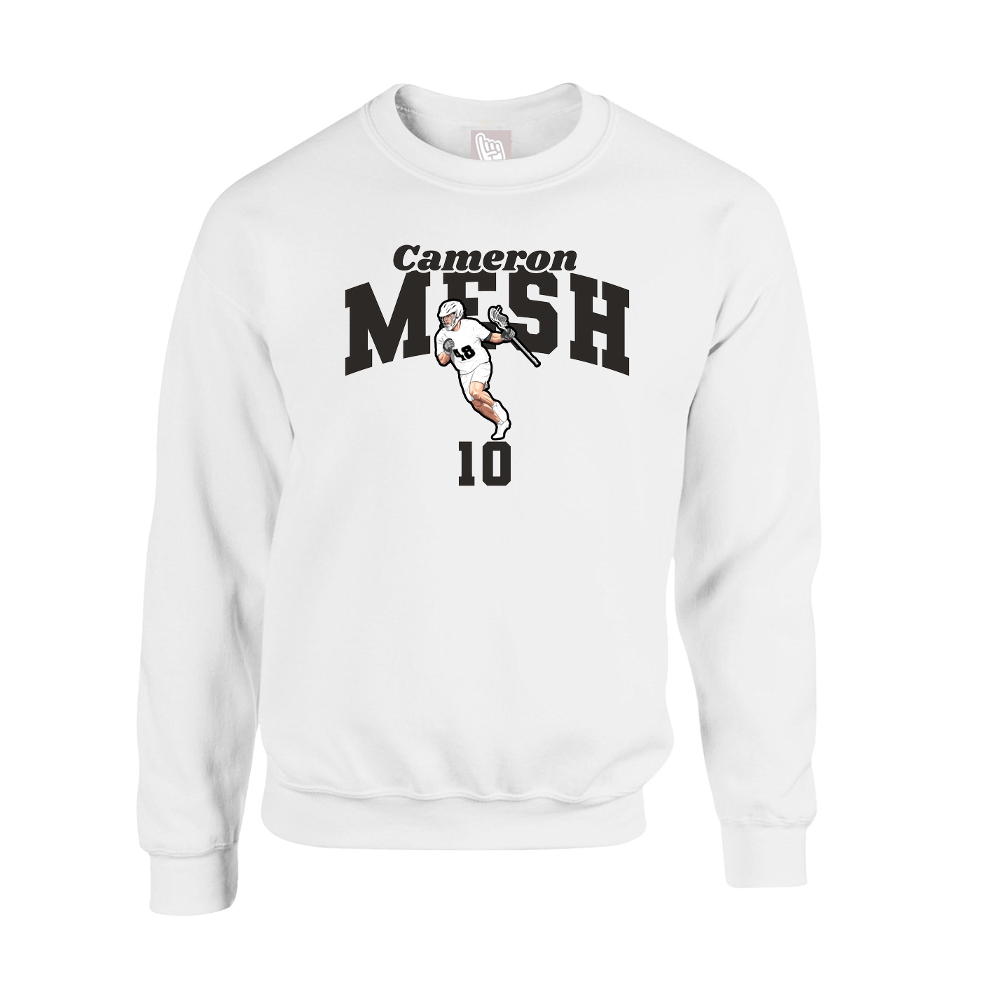Fleece Crew — Signature Arch in White
