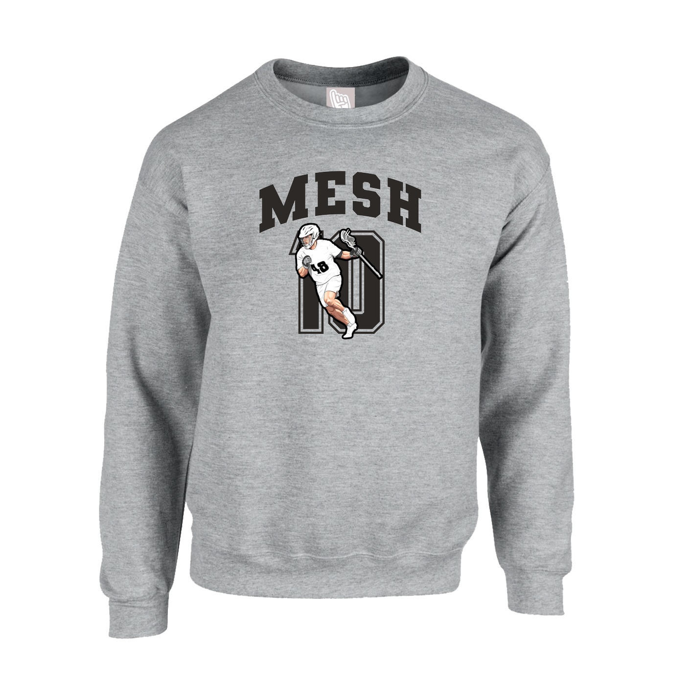 Fleece Crew — Number in Grey