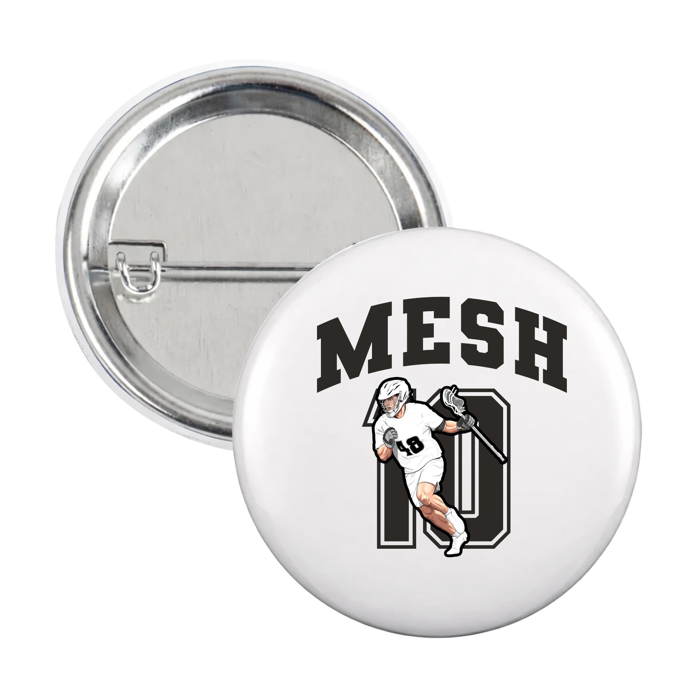 Game Day Button — Number in White