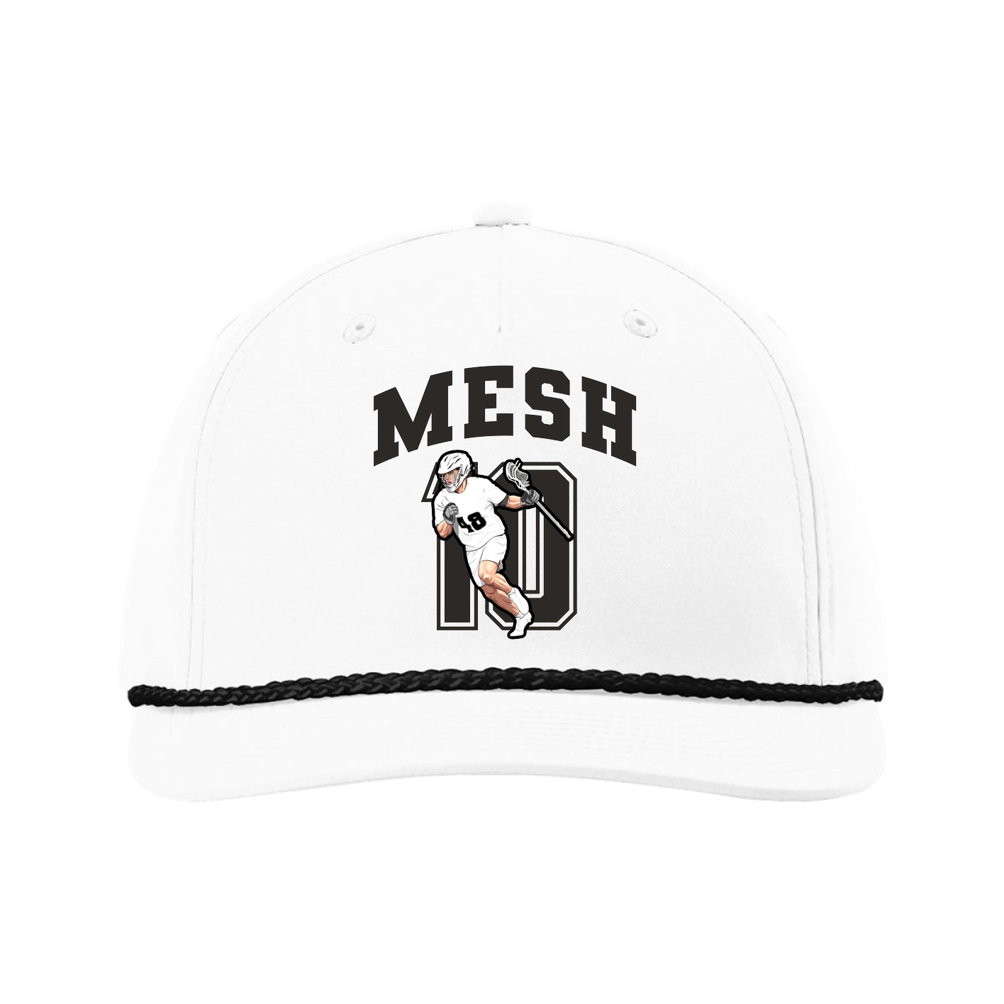 Five-Panel Classic Rope Cap — Number in White