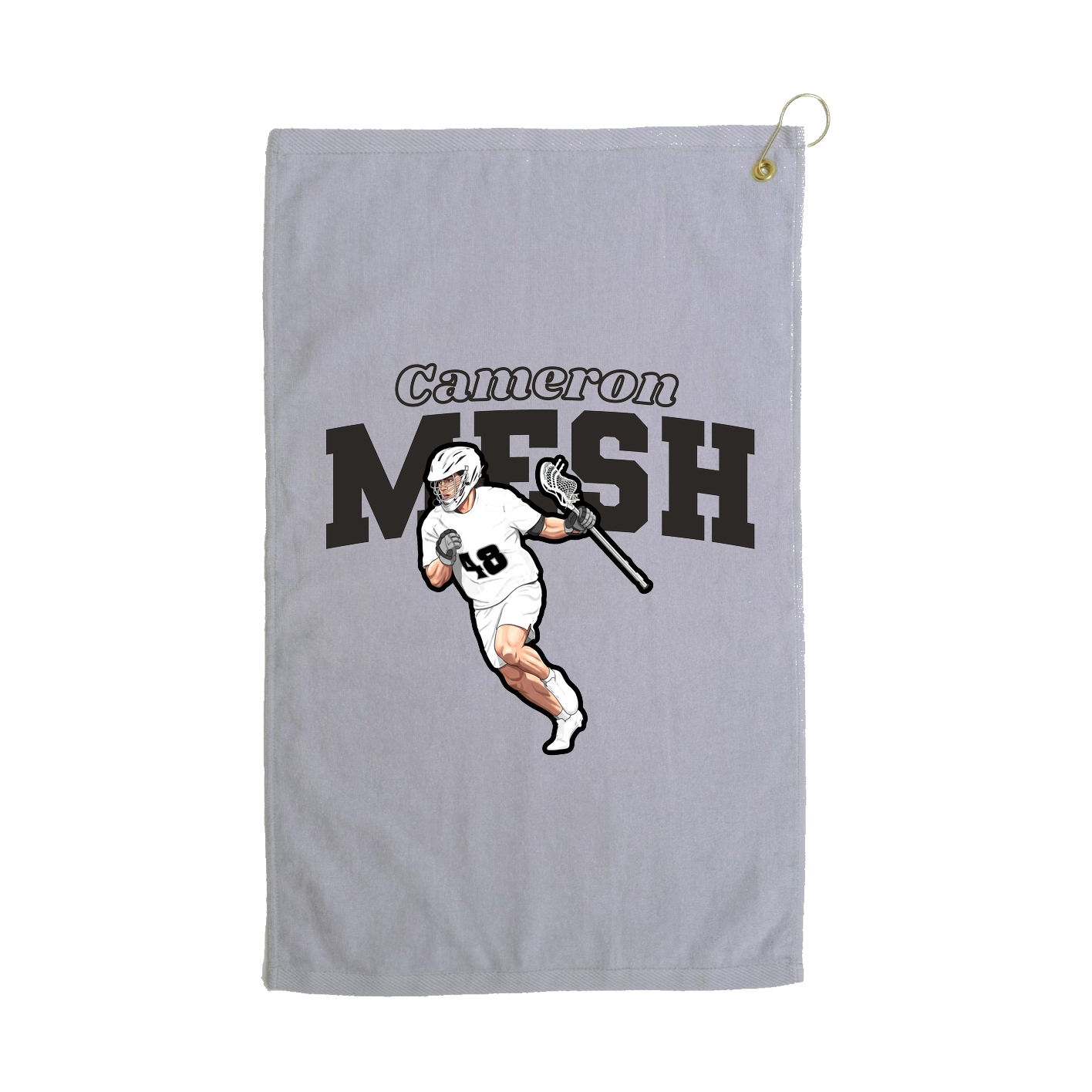 Golf Towel — Name Arch in Grey
