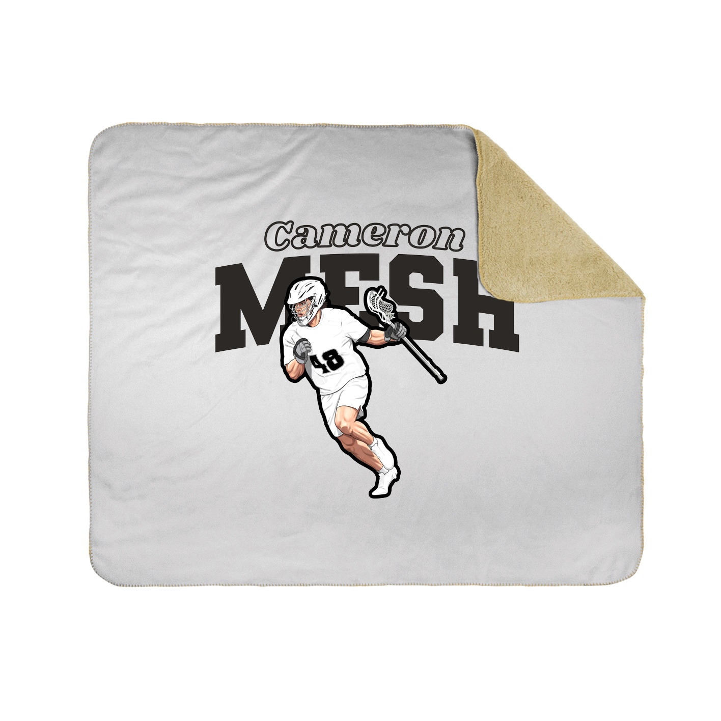 Throw Blanket — Name Arch in White