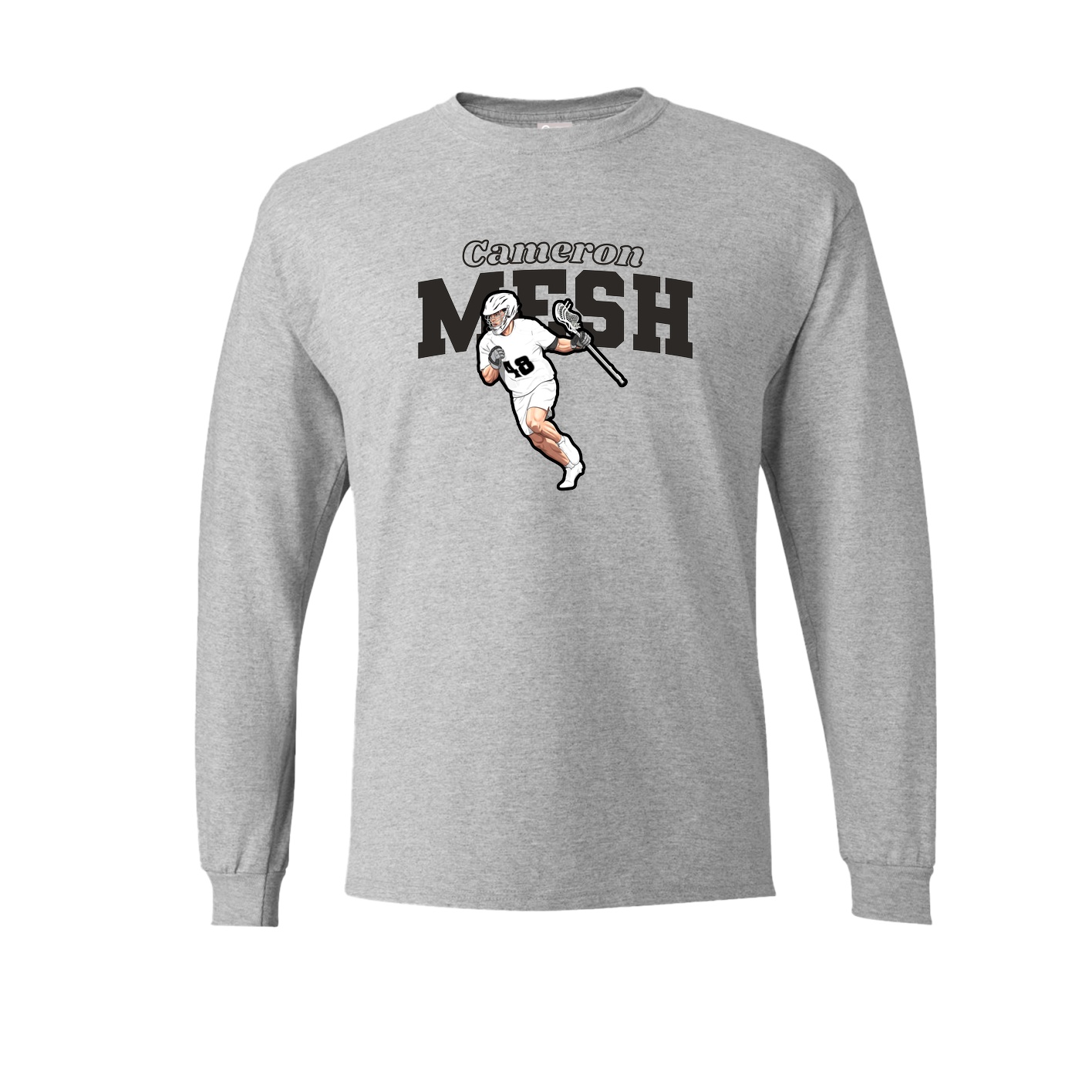 Long Sleeve Tee — Name Arch in Grey