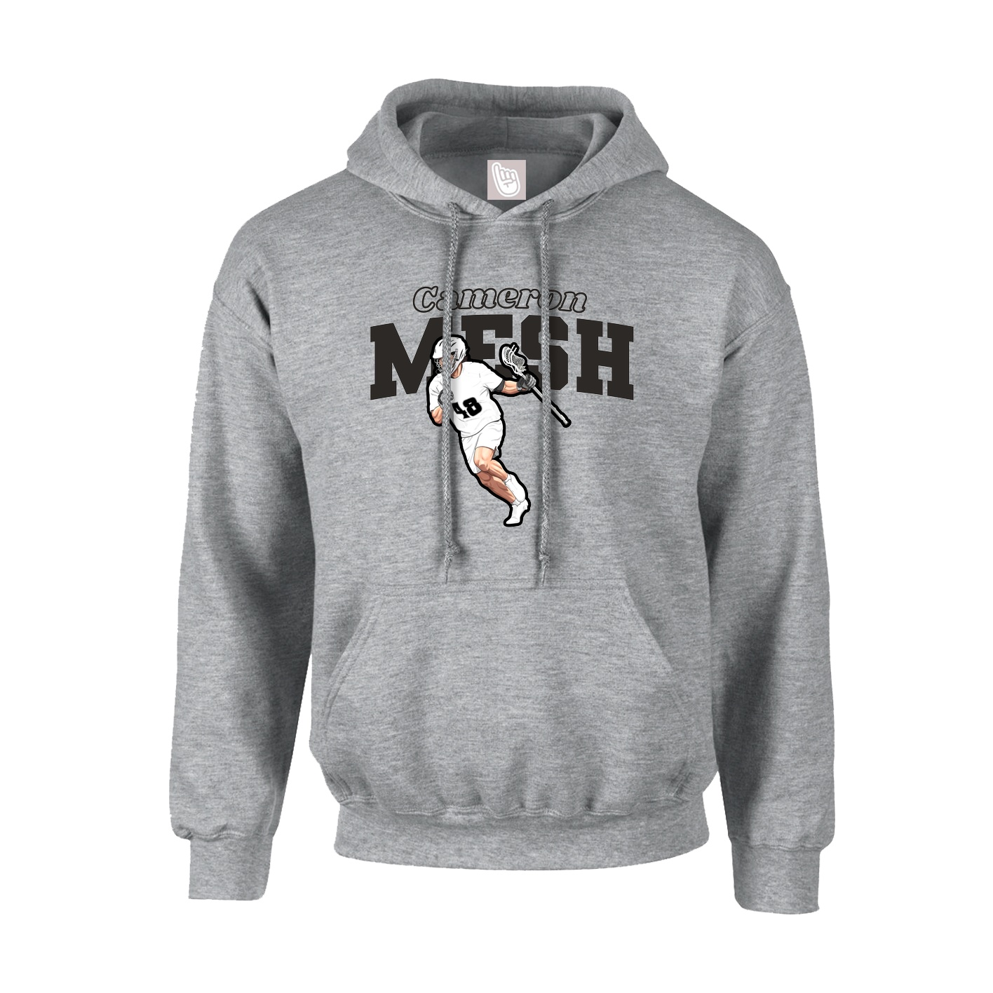 Youth Hoodie — Name Arch in Grey