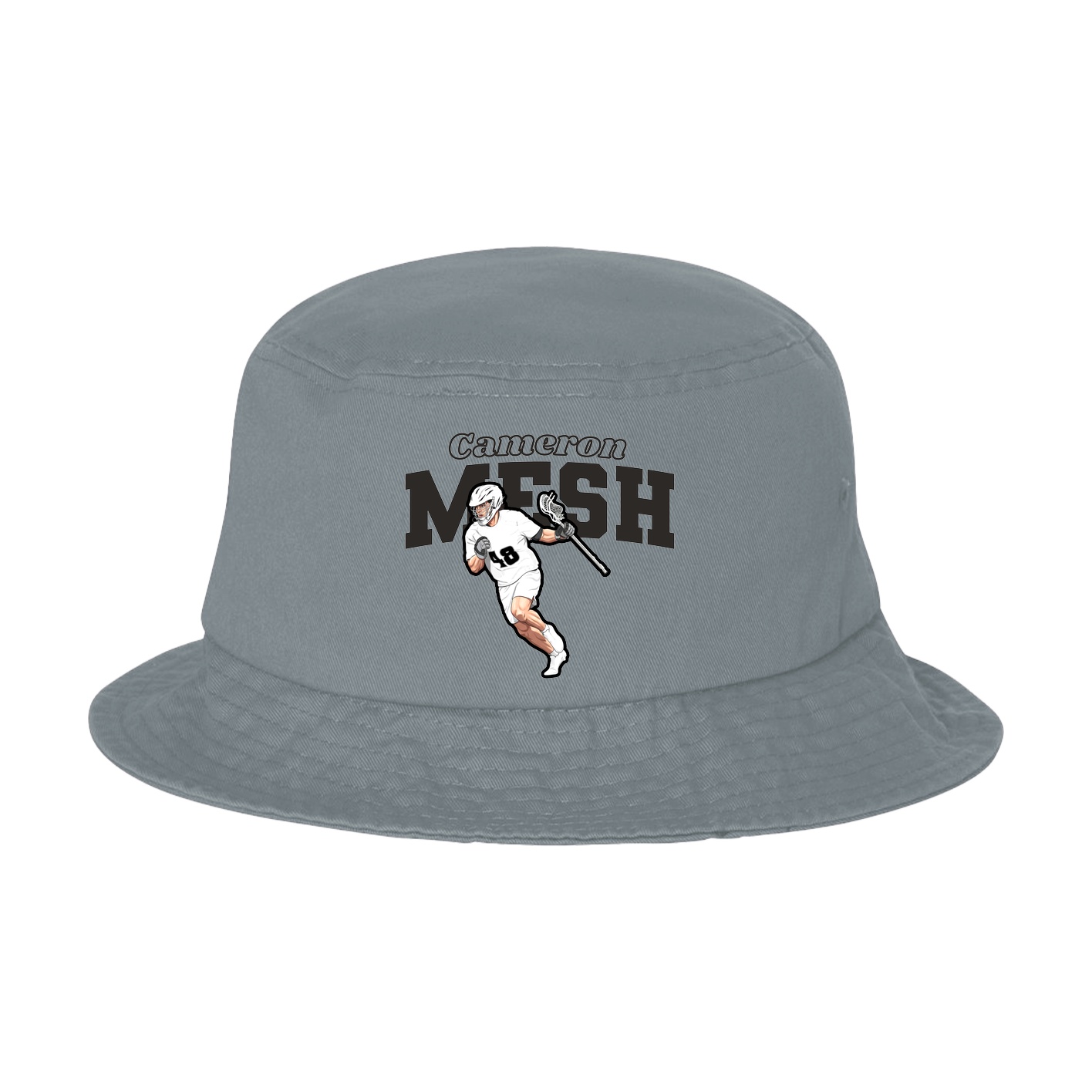 Bucket Cap — Name Arch in Grey