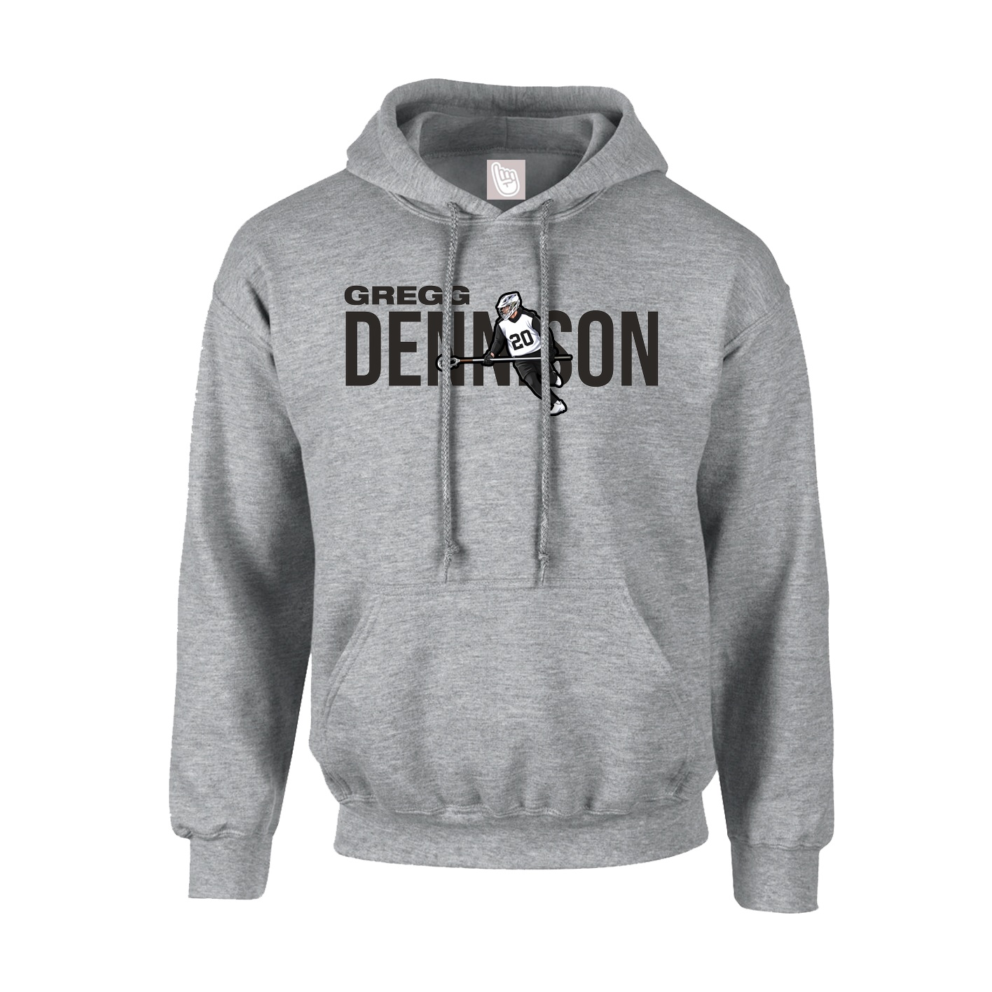 Hoodie — Player Name in Grey