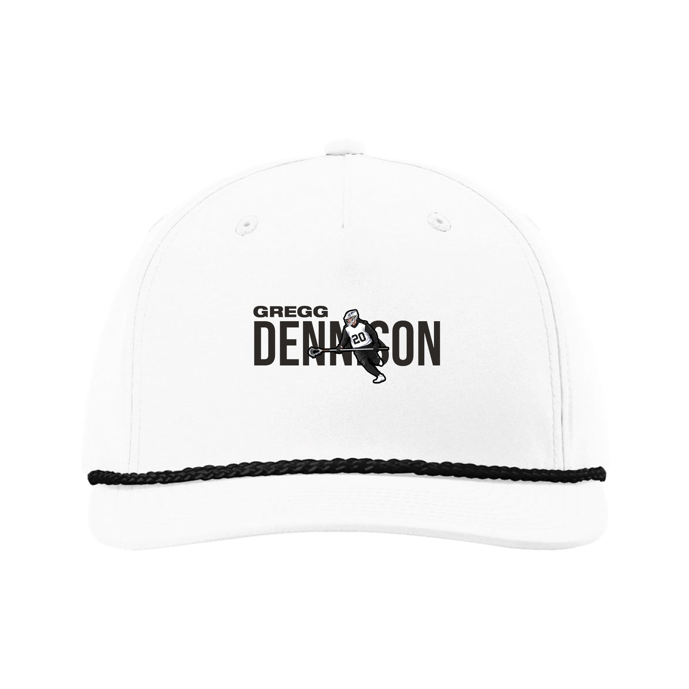 Five-Panel Classic Rope Cap — Player Name in White