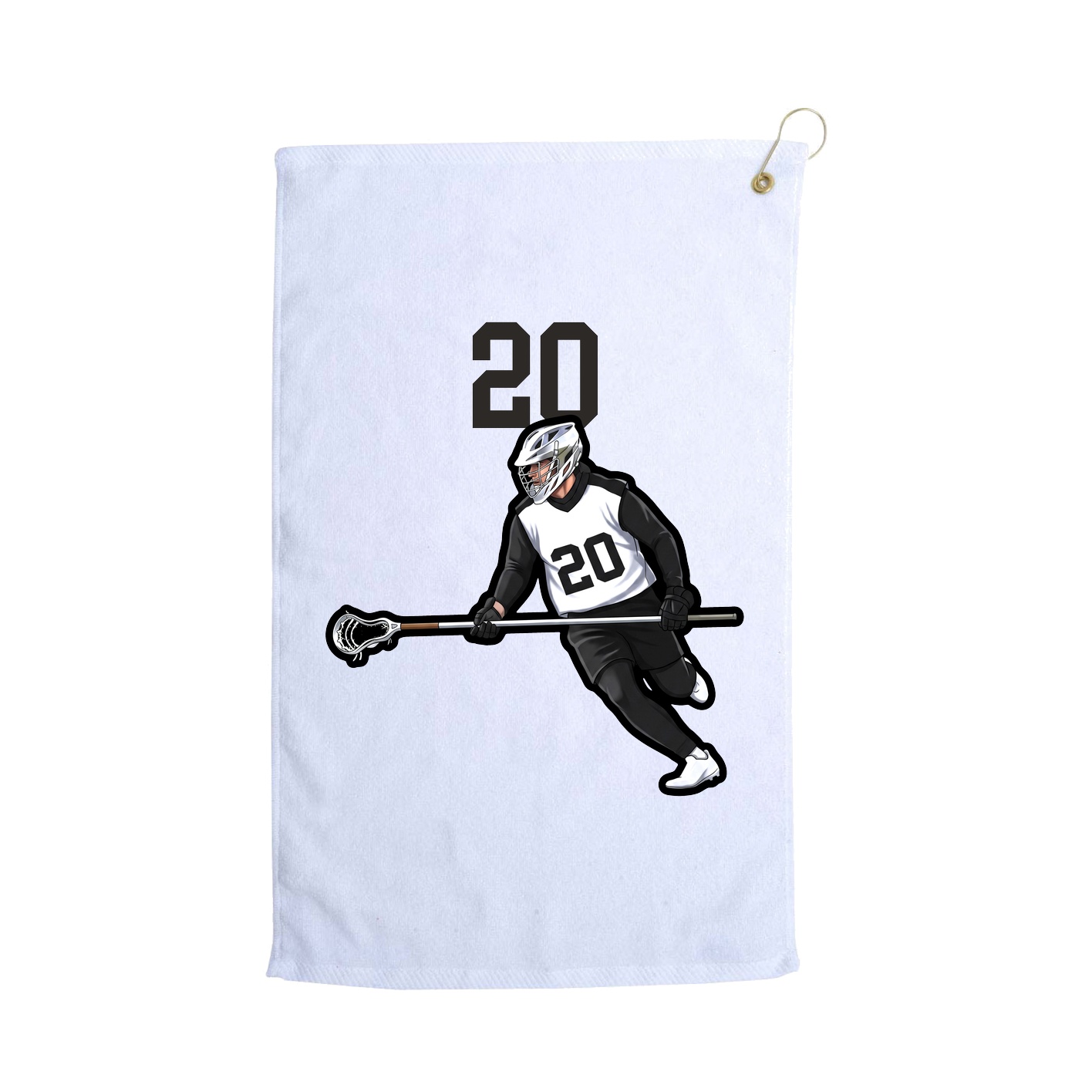 Golf Towel — Number Top in White