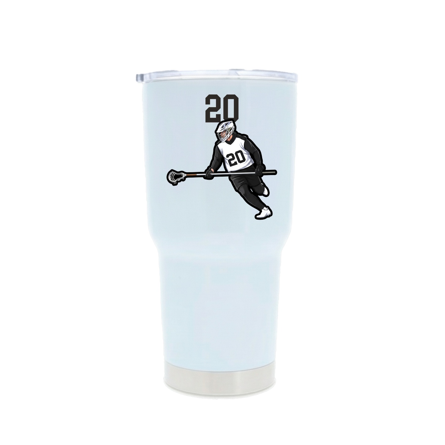 30oz Stainless Steel Tumbler — Number Top in White