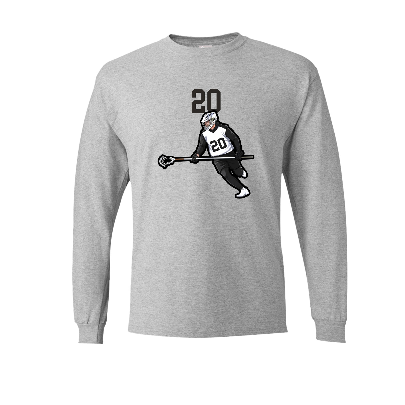 Long Sleeve Tee — Number Top in Grey