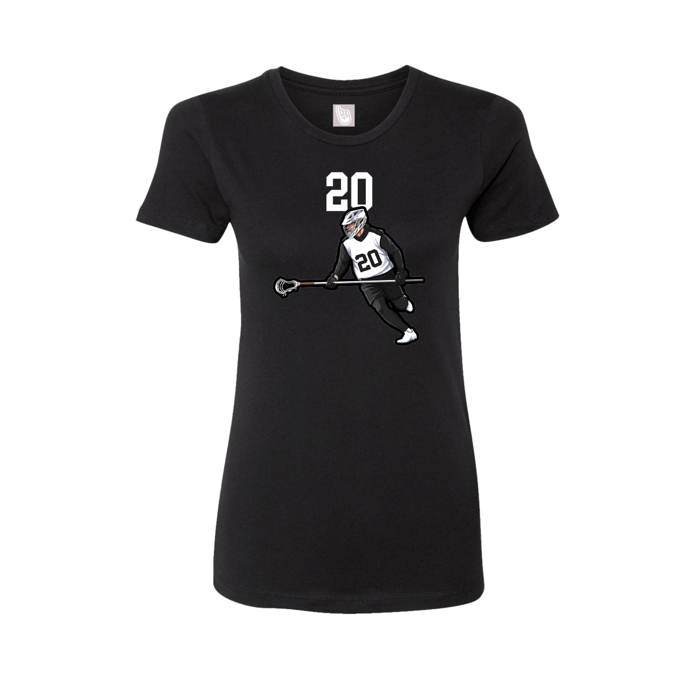 Fitted Women's Tee — Number Top in Black