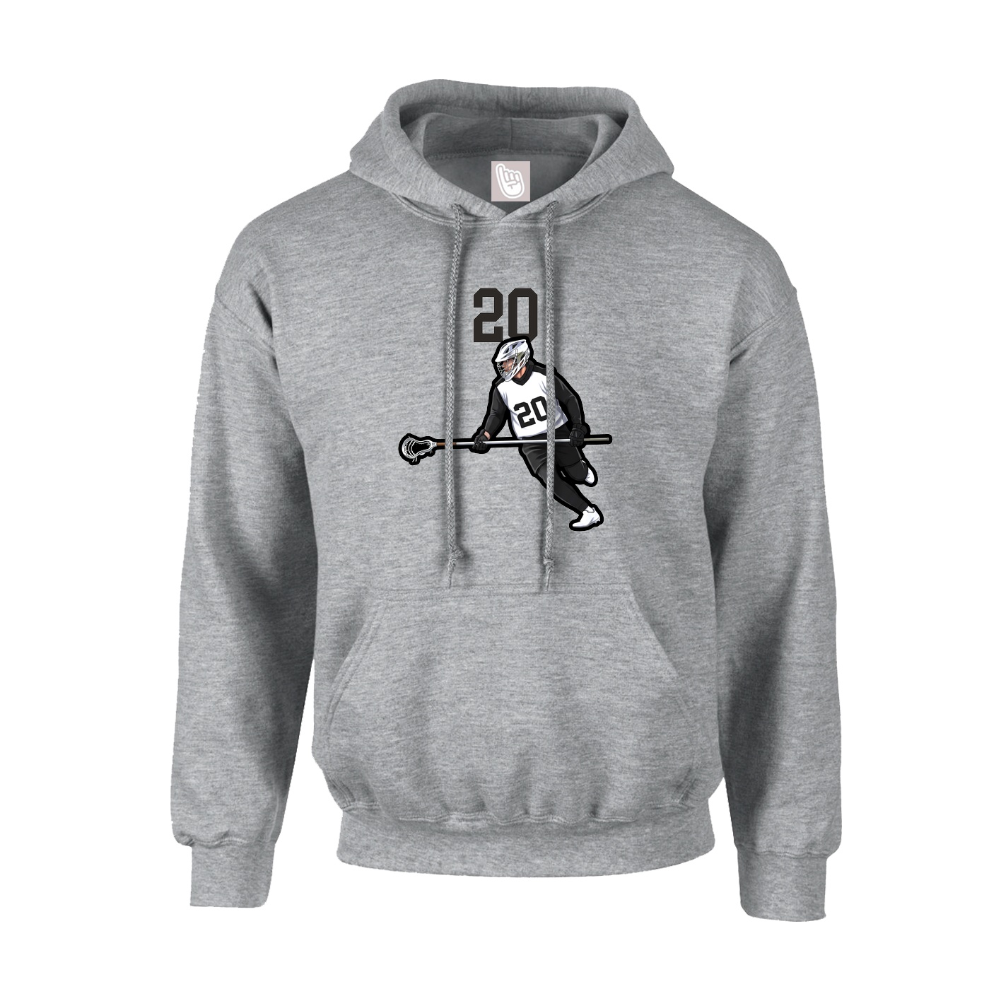 Youth Hoodie — Number Top in Grey