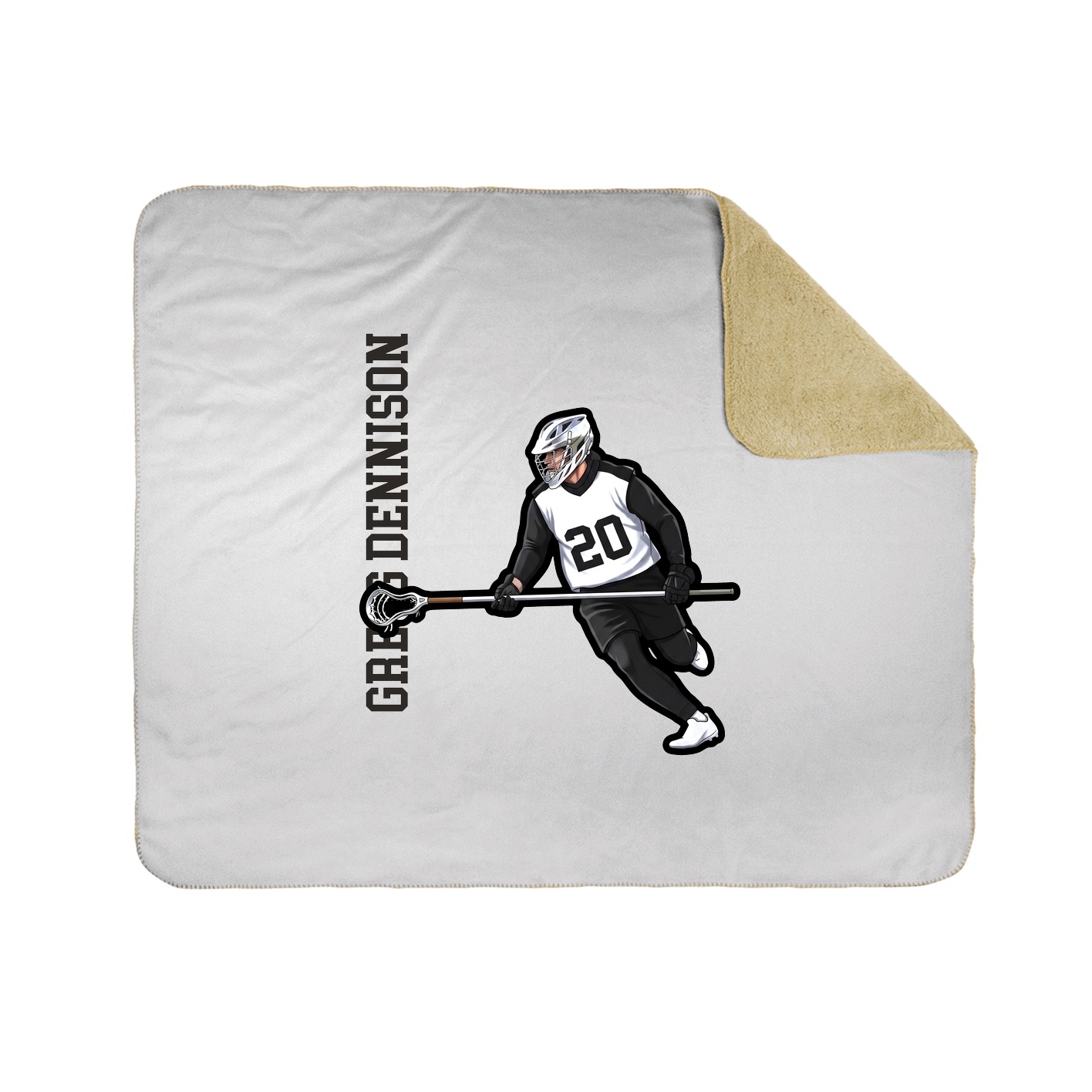 Throw Blanket — Name Vertical in White
