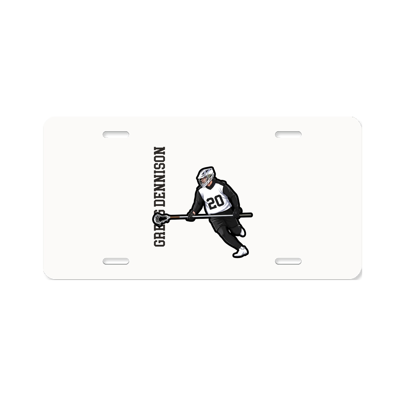 License Plate — Name Vertical in Classic