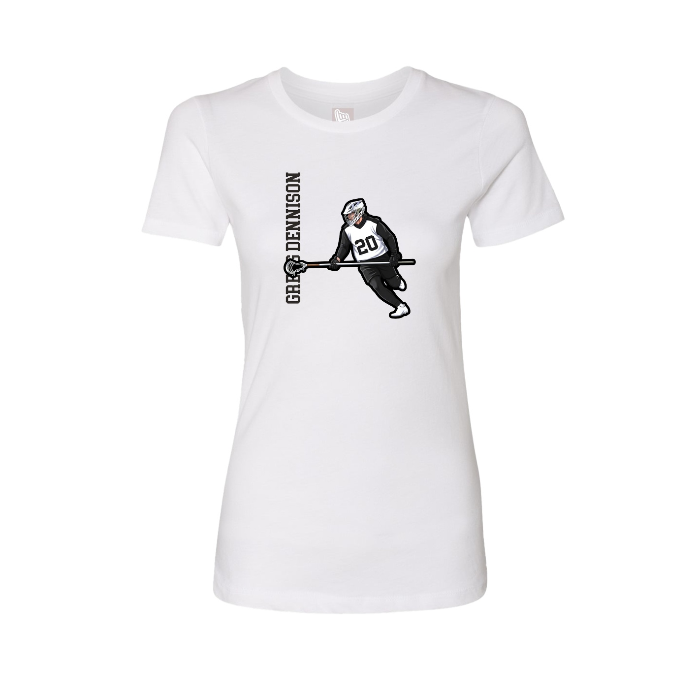 Fitted Women's Tee — Name Vertical in White