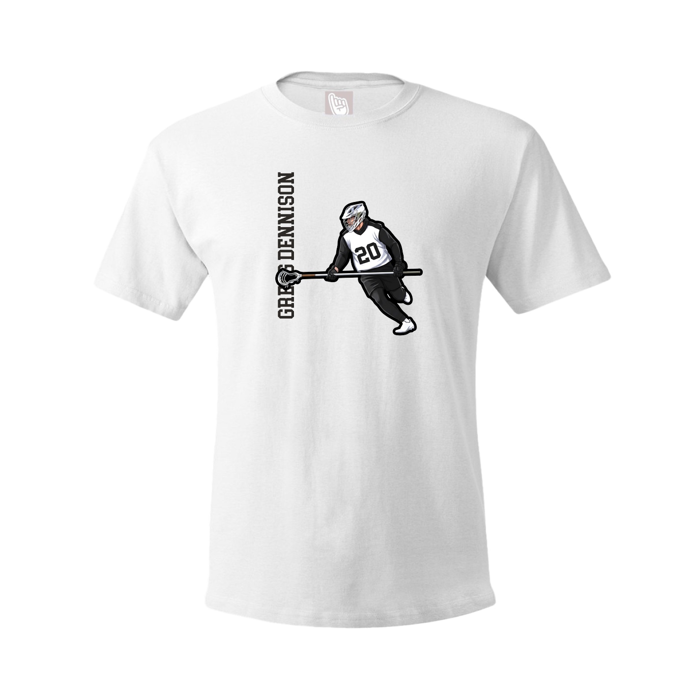 Youth Tee — Name Vertical in White