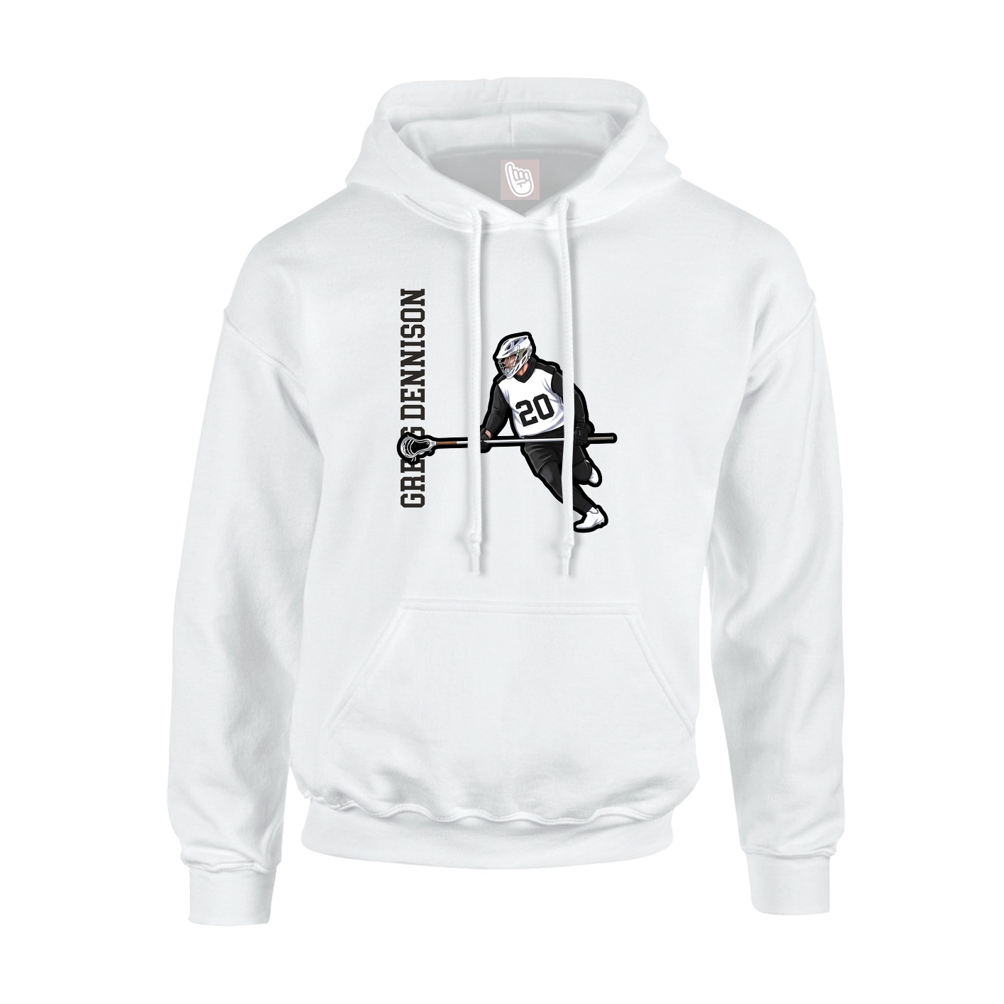 Hoodie — Name Vertical in White