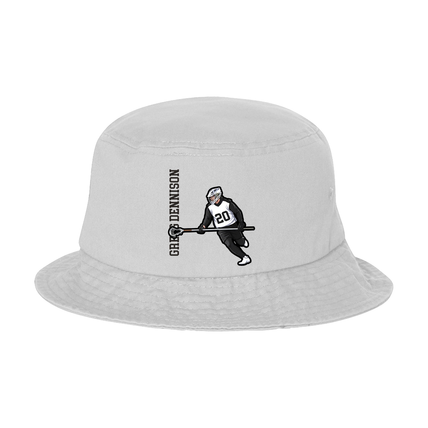 Bucket Cap — Name Vertical in White