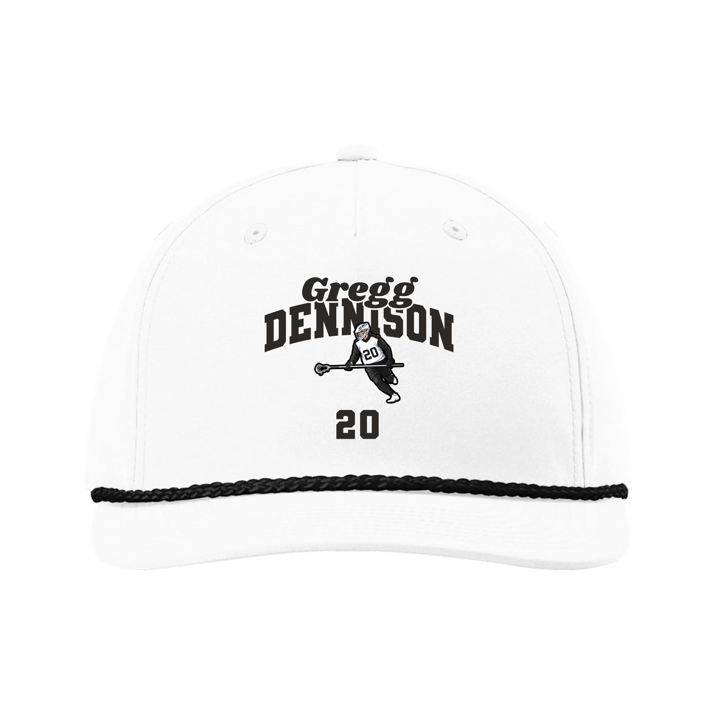 Five-Panel Classic Rope Cap — Signature Arch in White