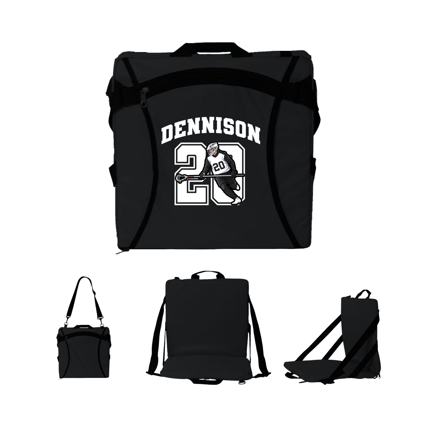 Folding Stadium Seat — Number in Black