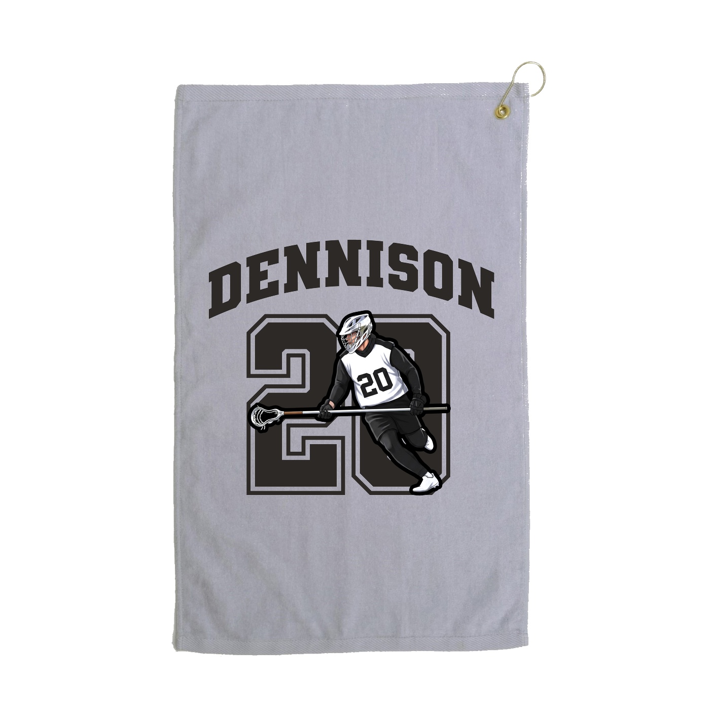 Golf Towel — Number in Grey