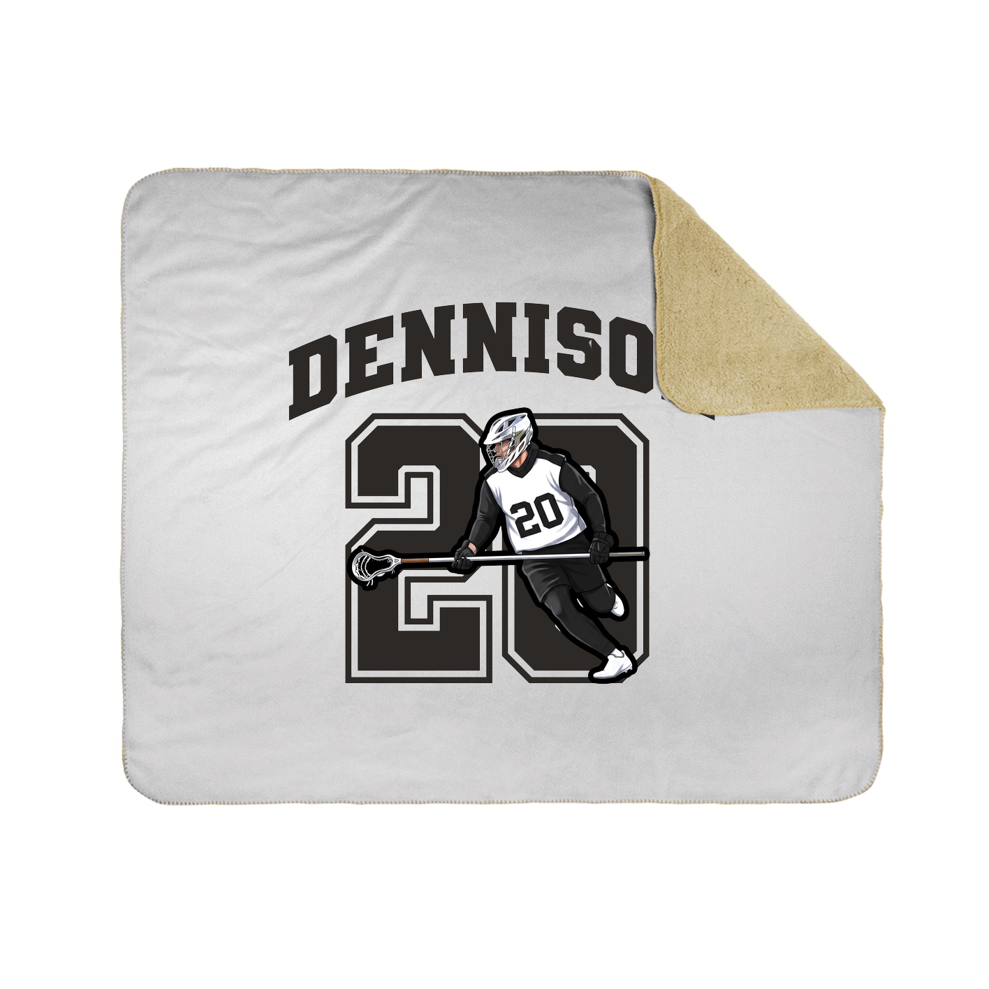 Throw Blanket — Number in White