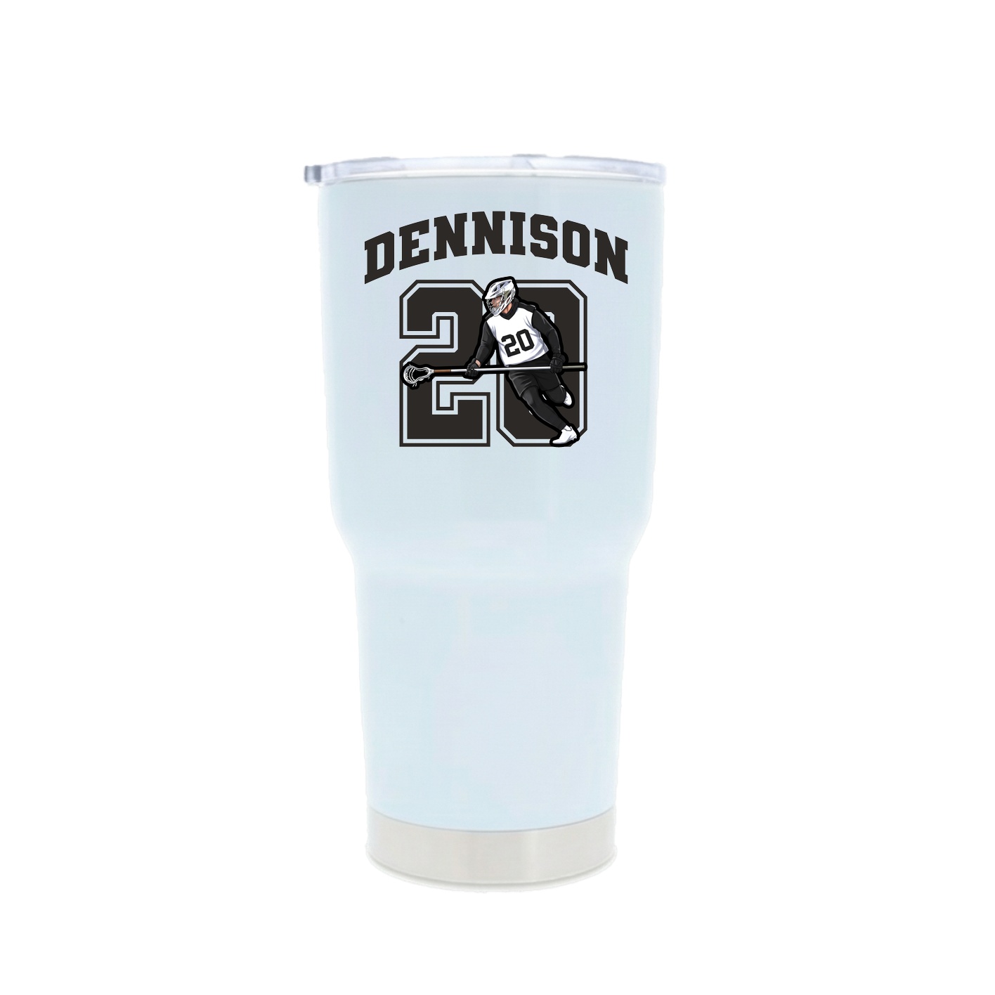 30oz Stainless Steel Tumbler — Number in White