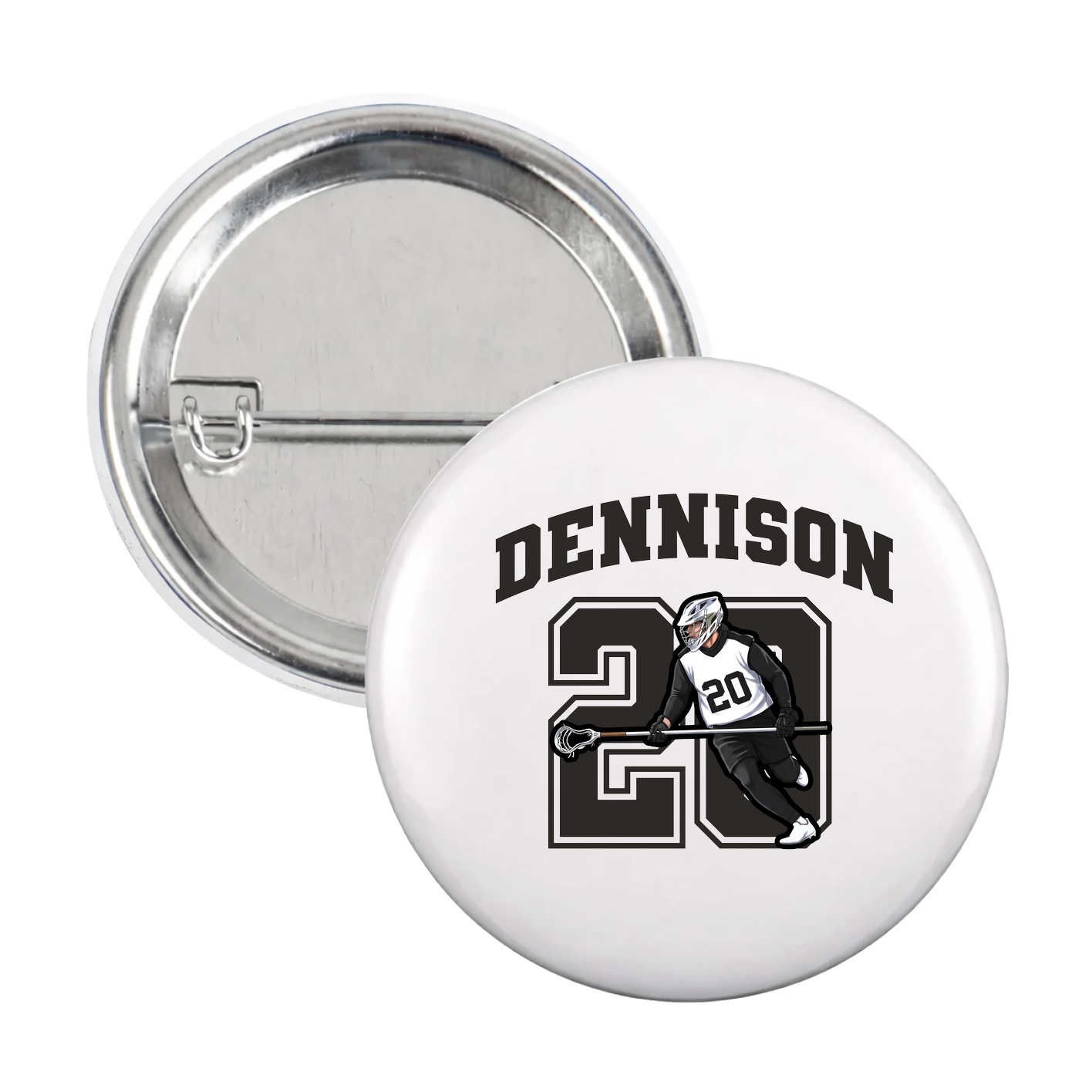 Game Day Button — Number in White