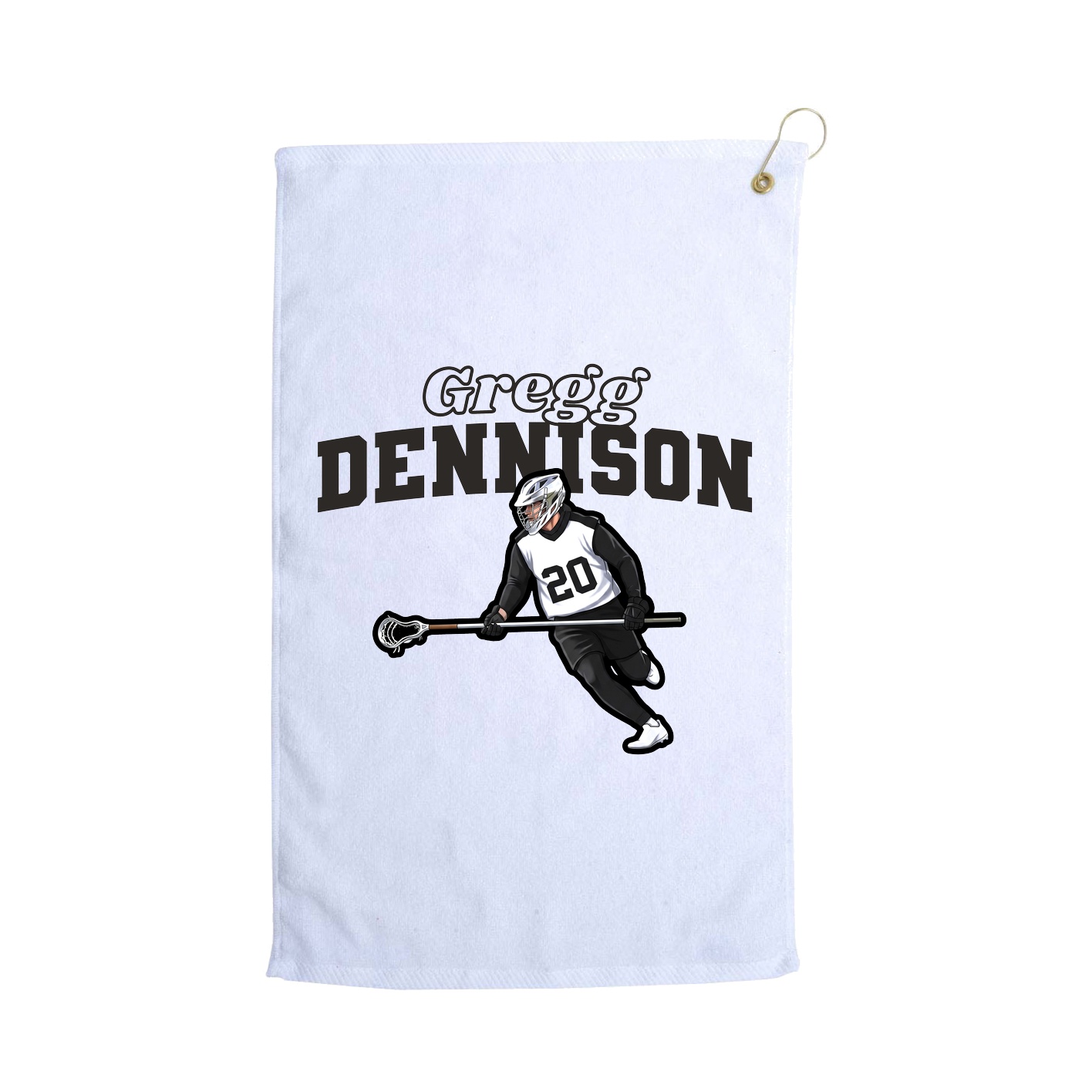 Golf Towel — Name Arch in White