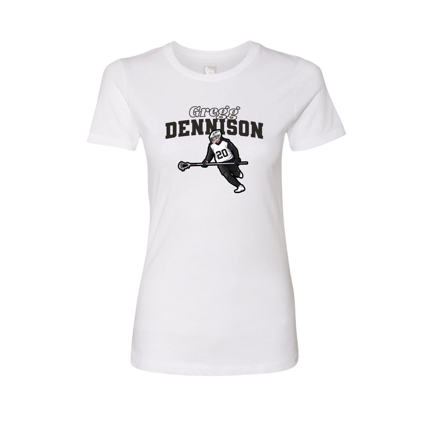 Fitted Women's Tee — Name Arch in White