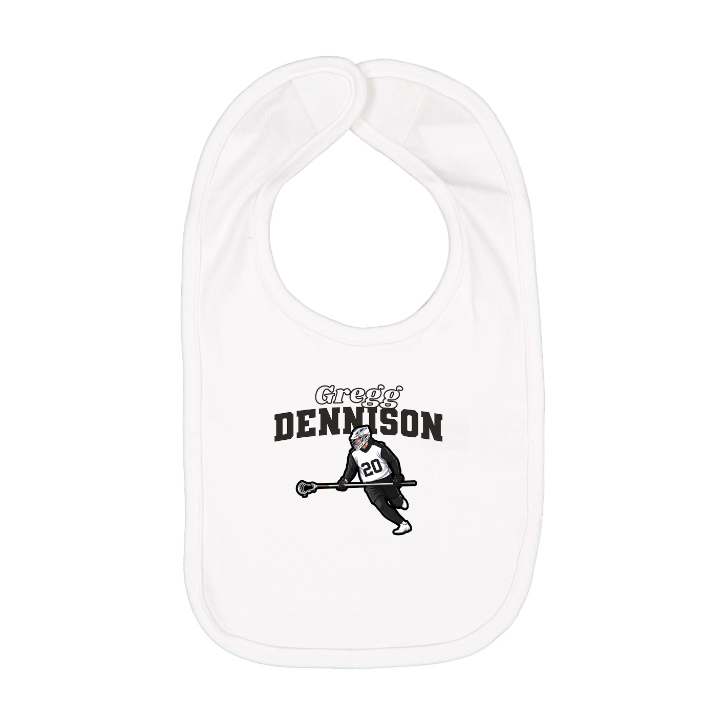 Infant Bib — Name Arch in White