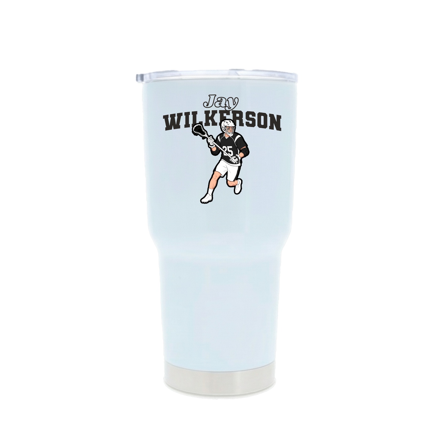 30oz Stainless Steel Tumbler — Name Arch in White