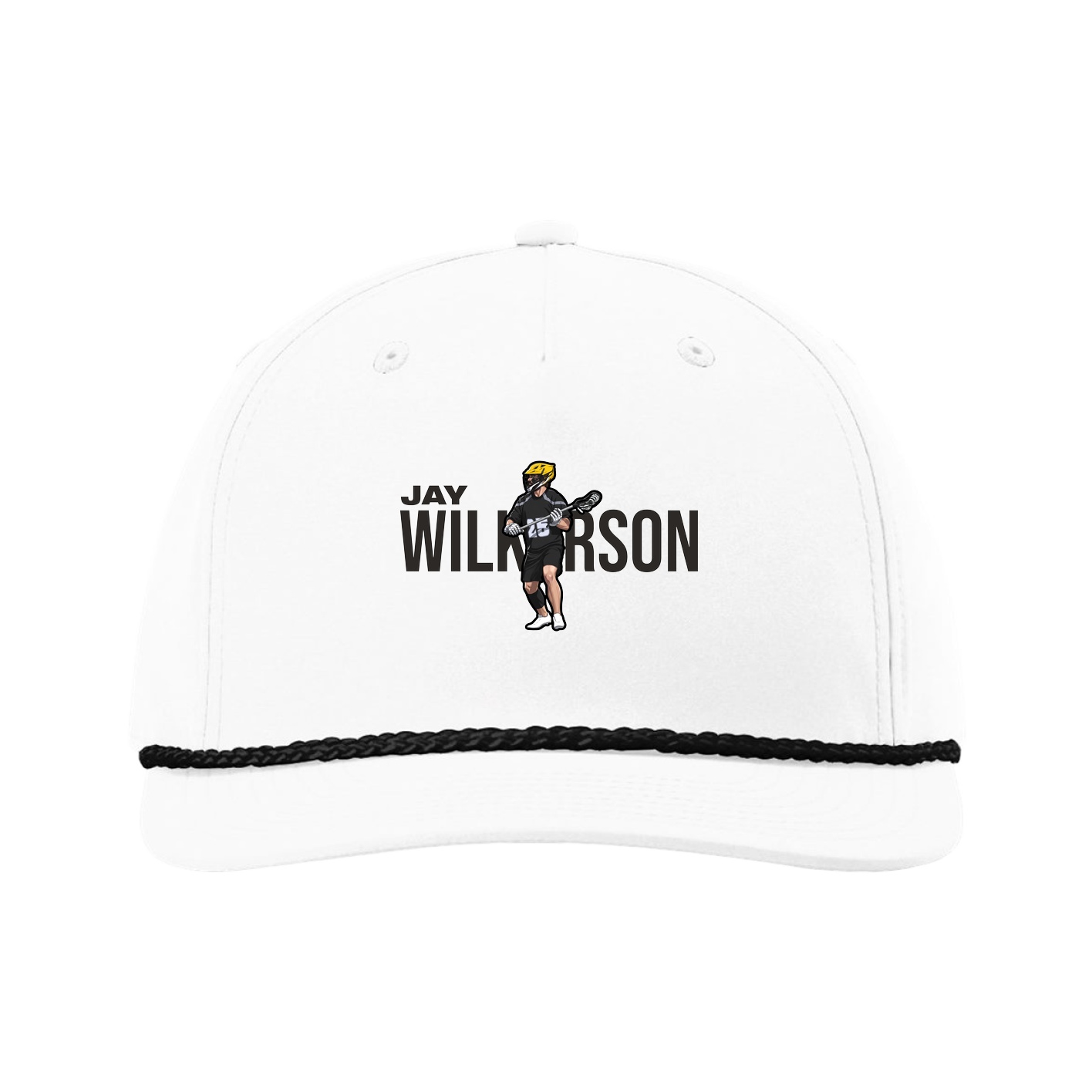 Five-Panel Classic Rope Cap — Player Name in White