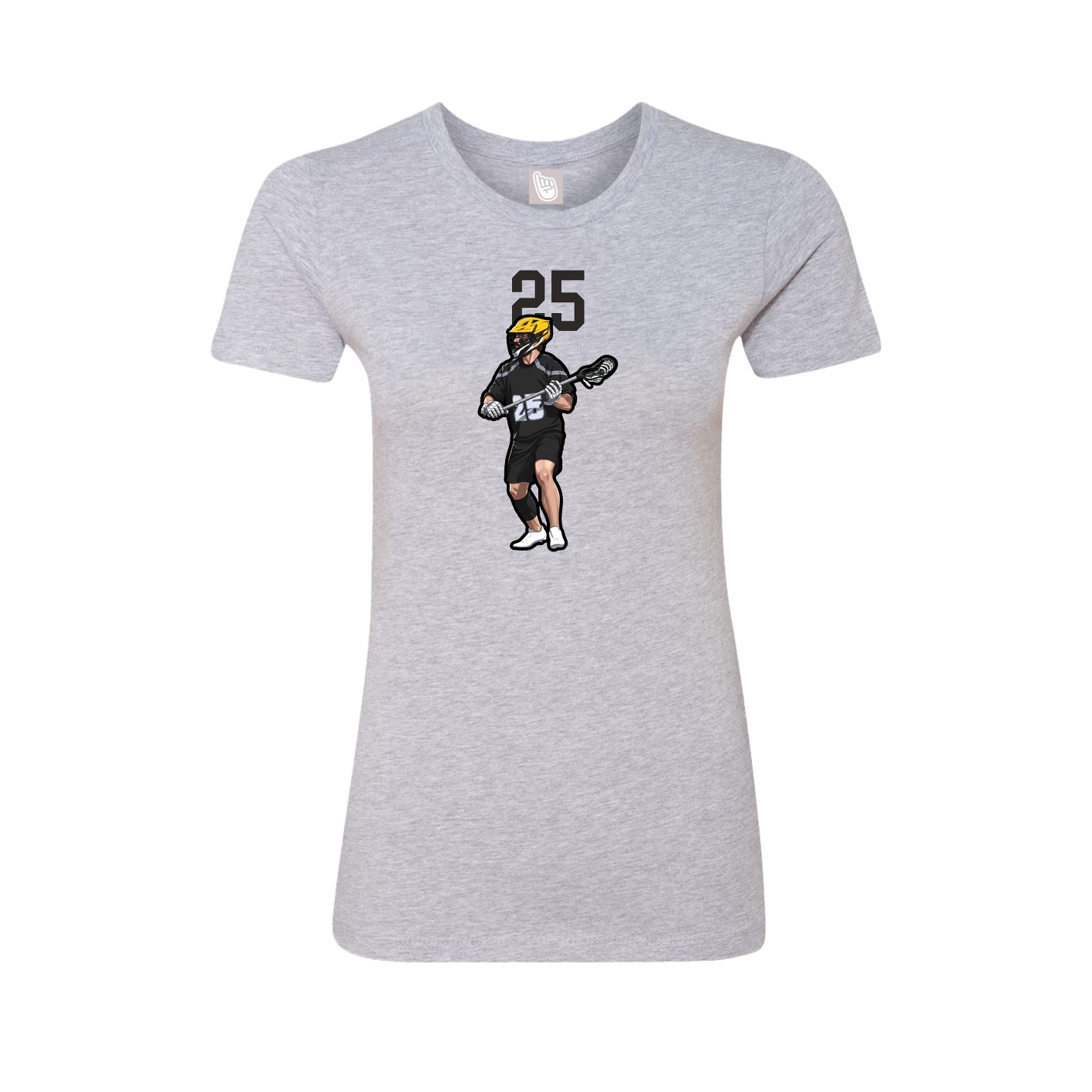 Fitted Women's Tee — Number Top in Grey