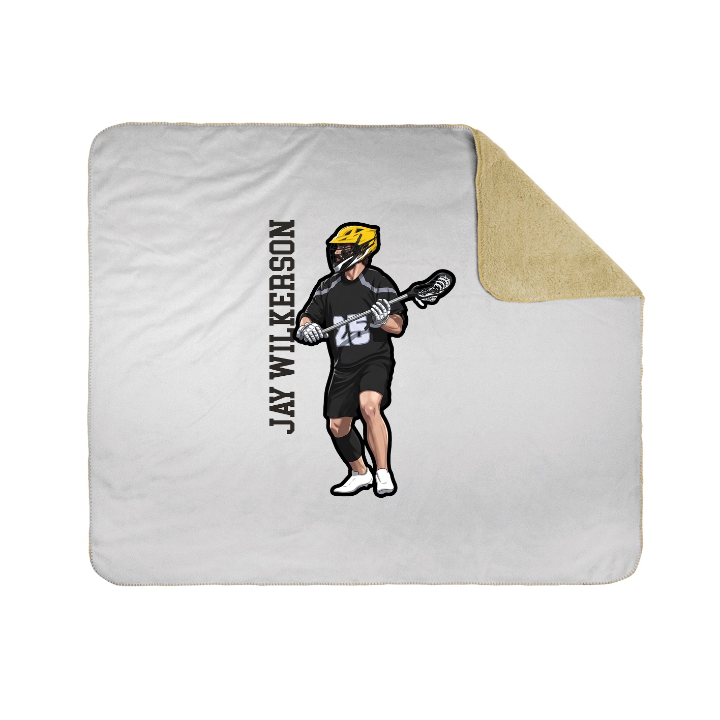 Throw Blanket — Name Vertical in White