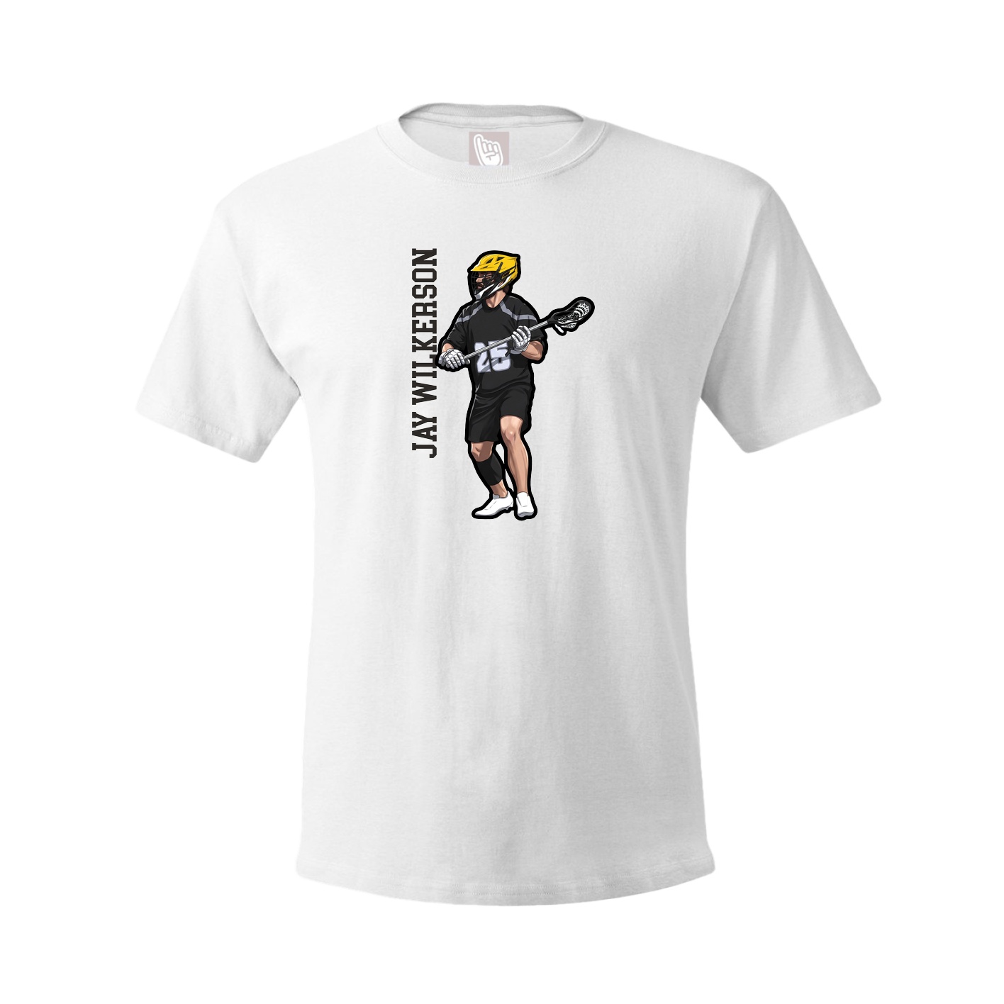 Youth Tee — Name Vertical in White