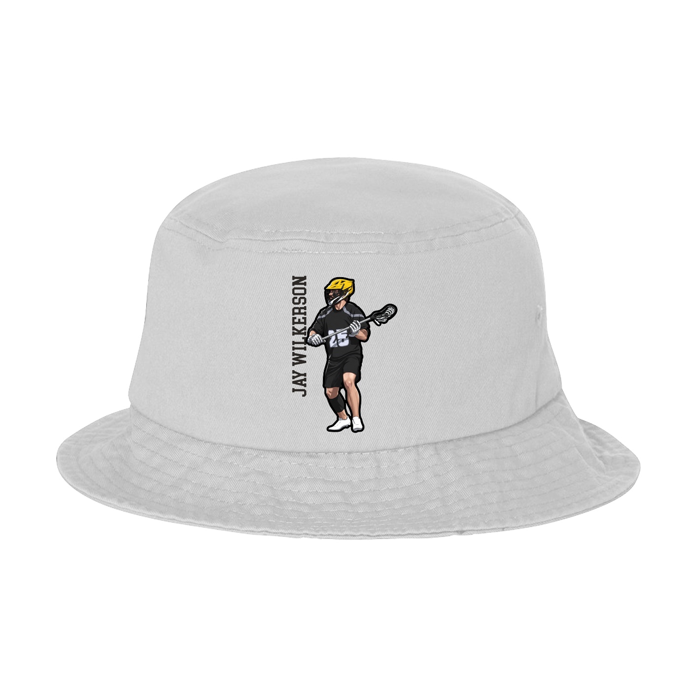 Bucket Cap — Name Vertical in White