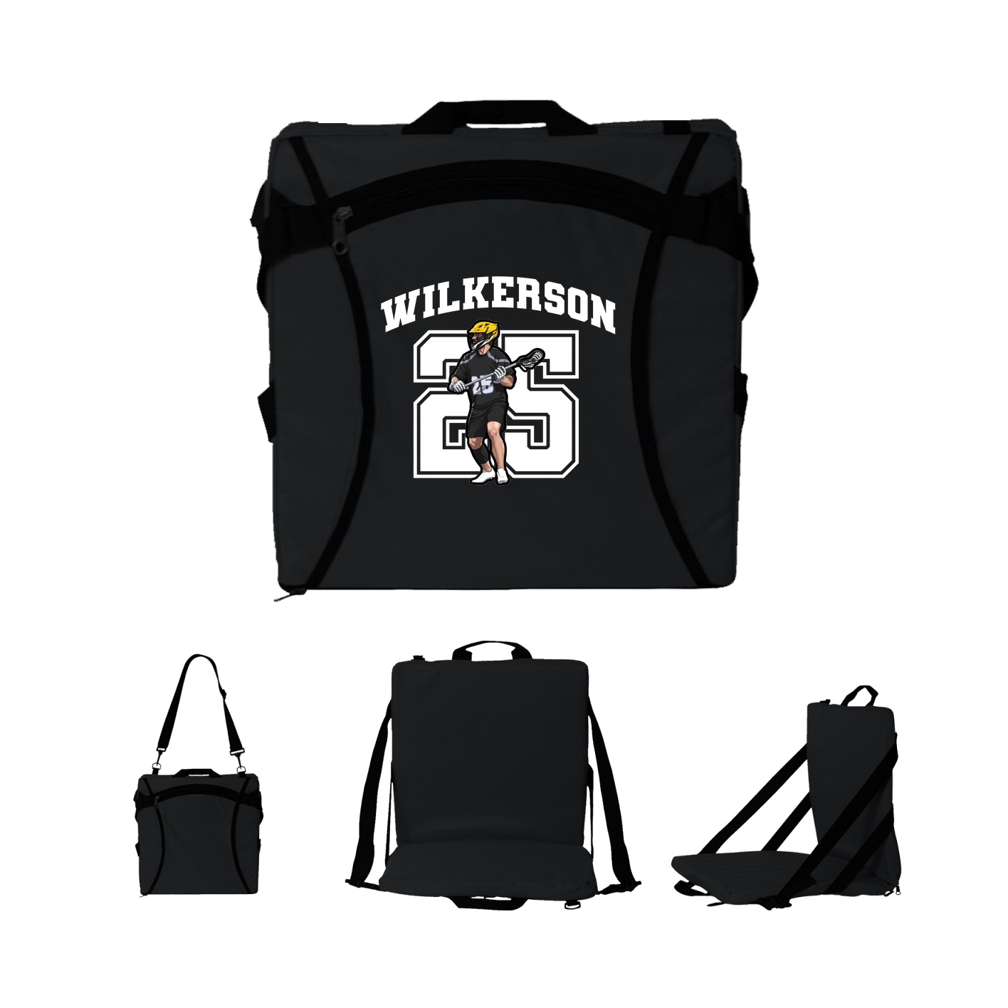 Folding Stadium Seat — Number in Black