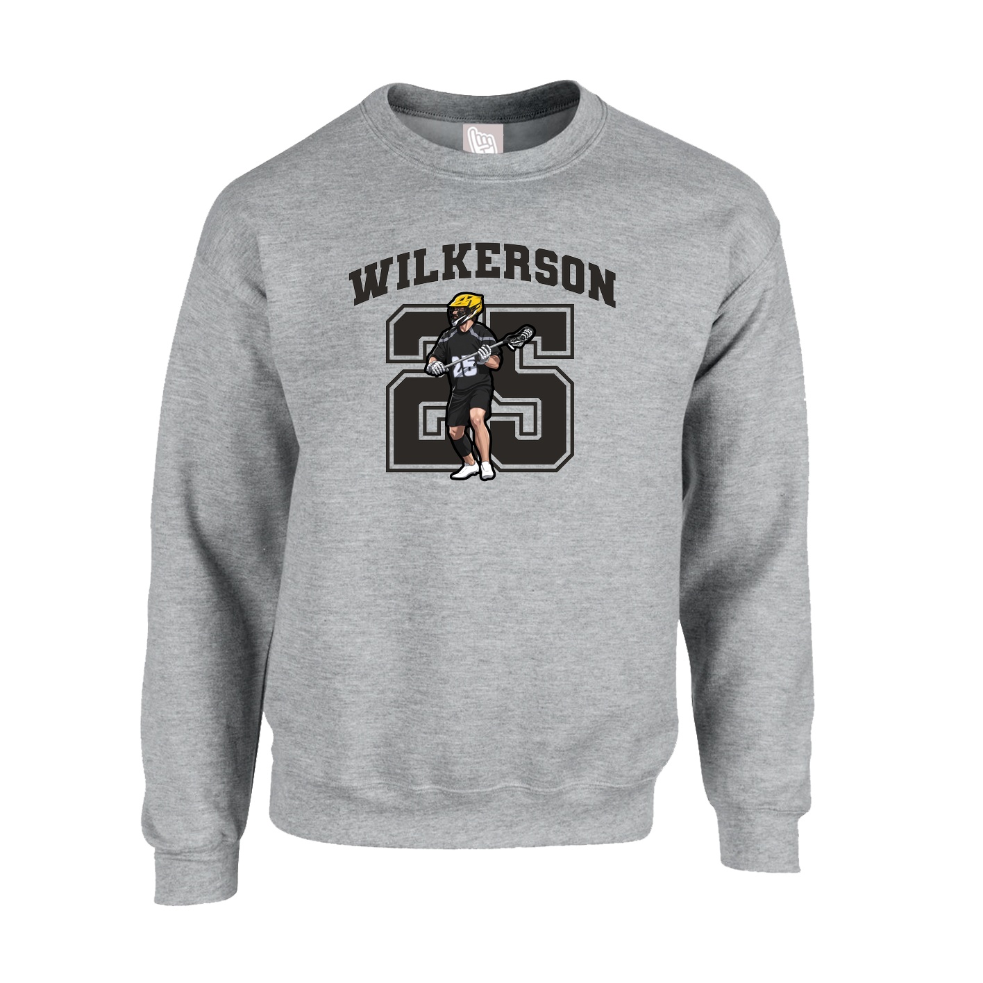 Fleece Crew — Number in Grey